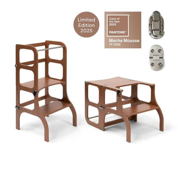 Wooden learning tower - Step'n sit - Mocha Mouse with silver - Ette Tete
